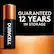 GUARANTEED 12 YEARS IN STORAGE
DURACELL