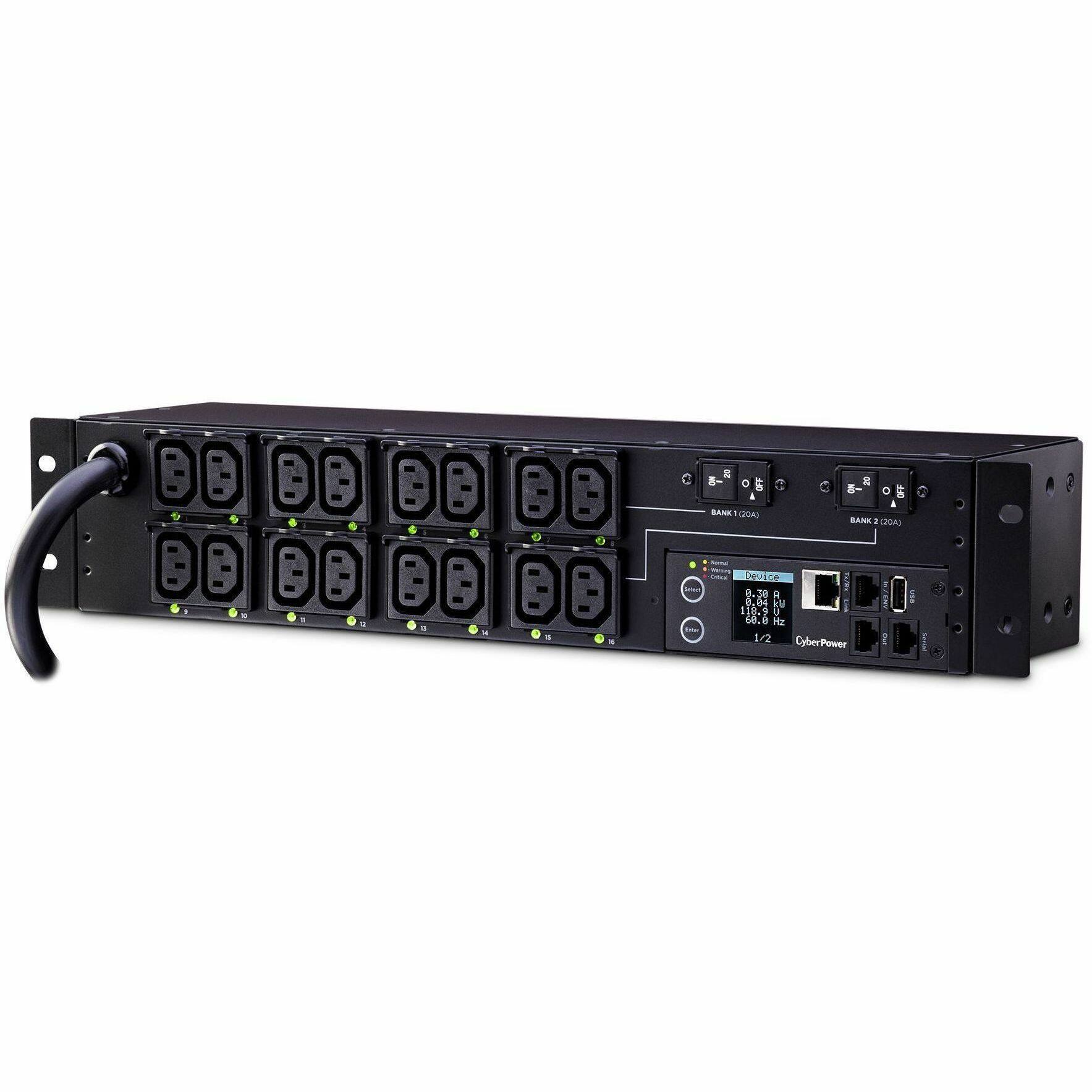 NO 20 0 OF BANK1(20A)  
~ 20 F 0 OF BANK : (20A)  
Server DOP  
Device 0.30 A 8.04 kJ 118.9 V 60.0 Hz 1/2 CyberPower