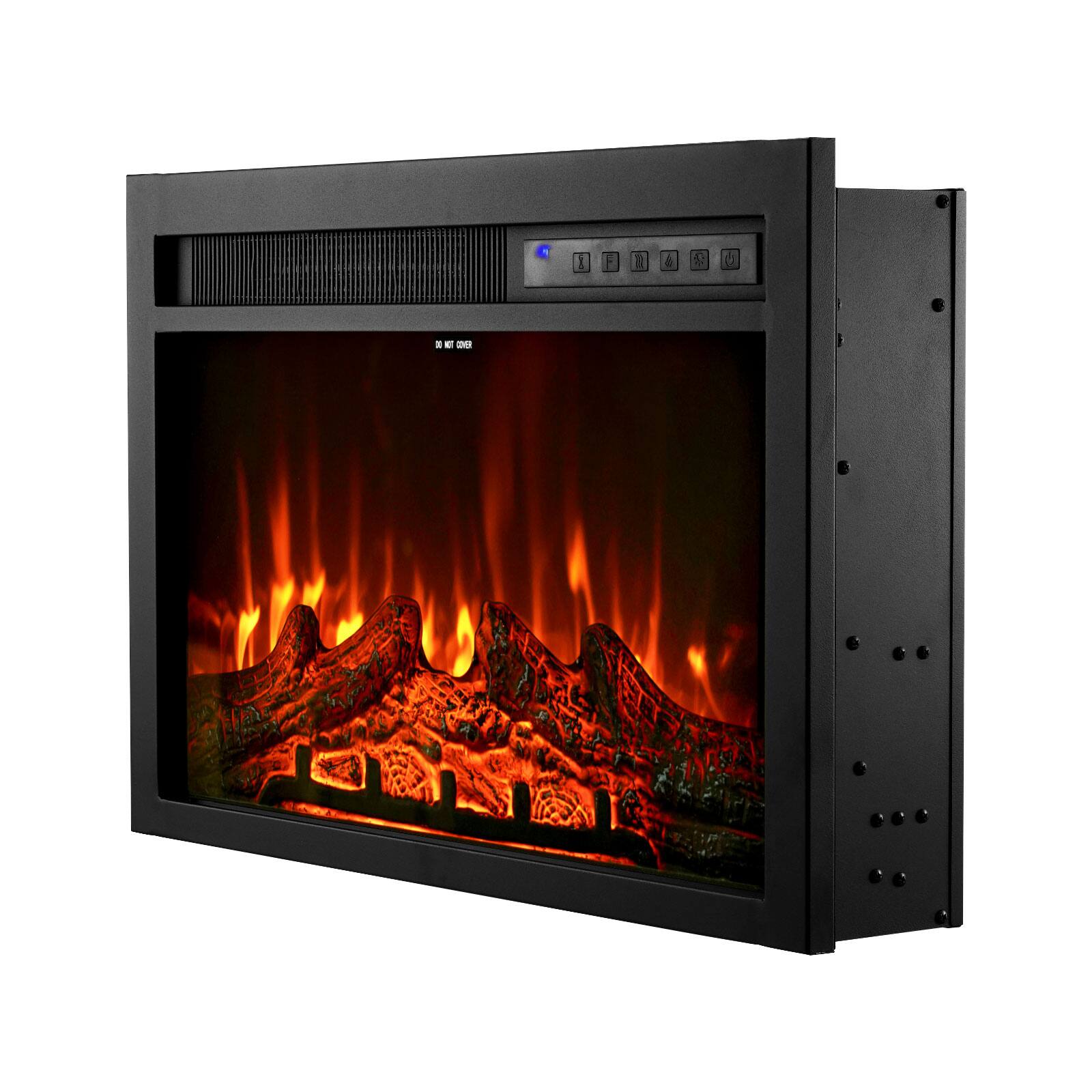 Alt View 5. VEVOR - Electric Fireplace Insert, 26 inch Recessed and Wall Mounted with Adjustable Flame Color Brightness & 8h Timer & Remote - Black.