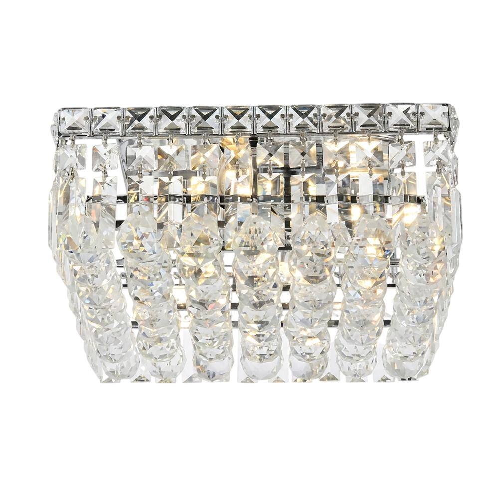 Front. Elegant Lighting - Maxime 4 light Chrome Flush Mount Clear Royal Cut Crystal - Chrome.
