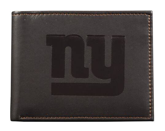Front. Rico Industries - New York NY Football Giants Genuine Brown Leather Billfold Wallet with 2 Cash Slots & ID Flap - Multi.