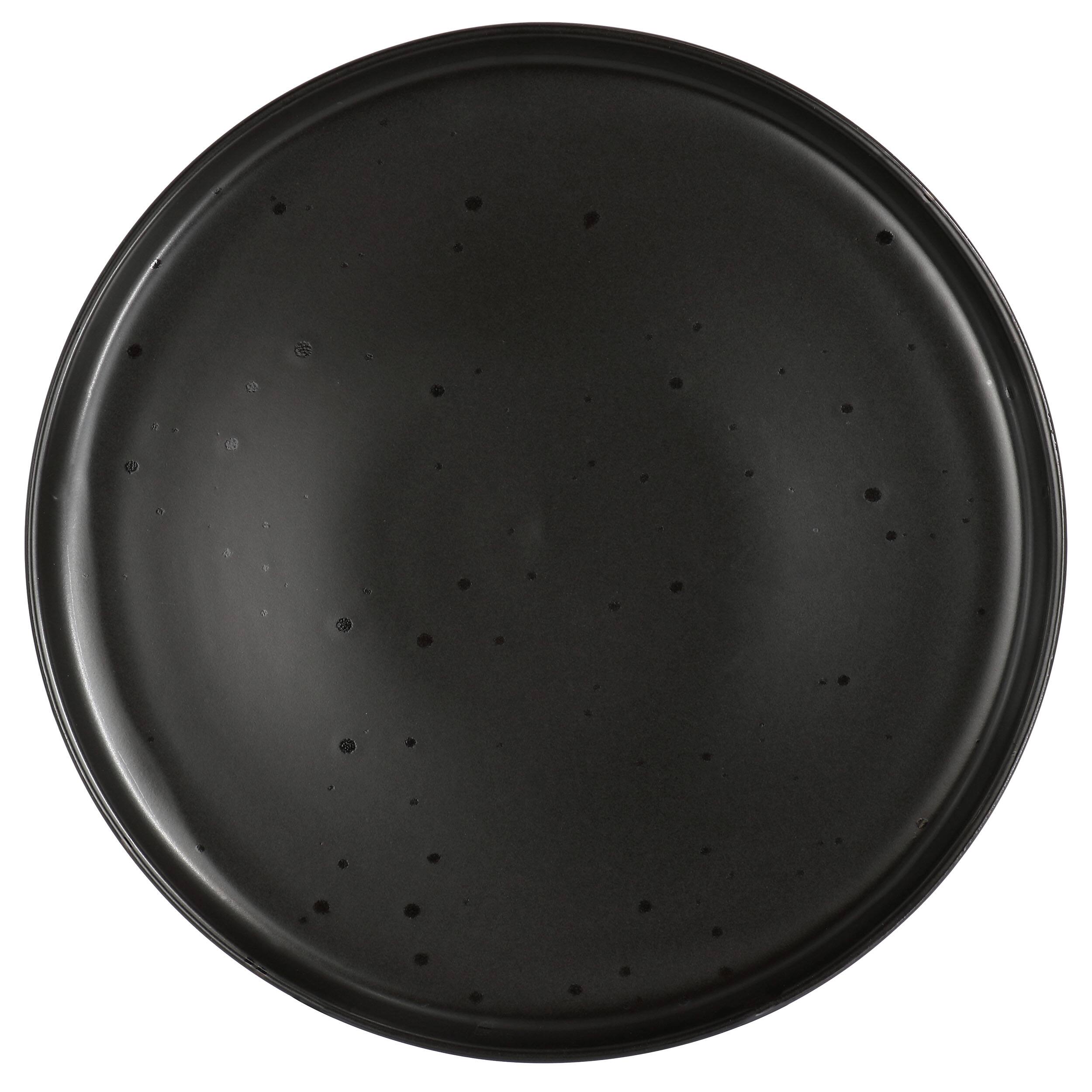Alt View 2. Gibson - Our Table Landon 4 Piece 8.4 Inch Round Stoneware Salad Plate Set in Pepper - Black.