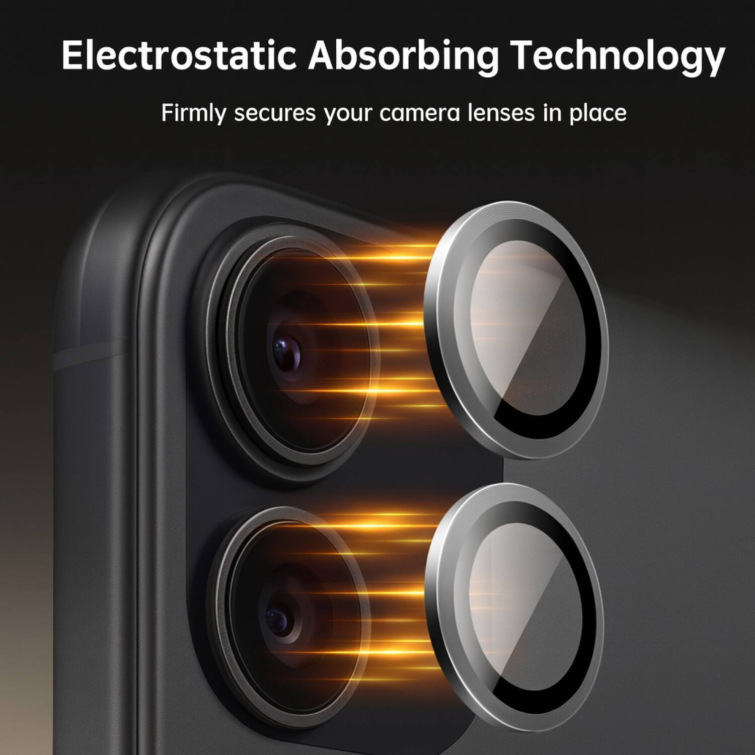Electrostatic Absorbing Technology  
Firmly secures your camera lenses in place