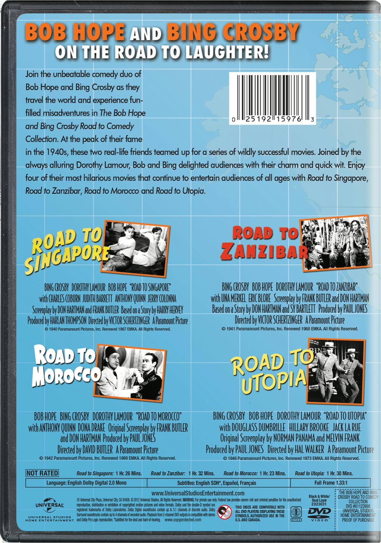 Angle. The Bob Hope and Bing Crosby Road to Comedy Collection (DVD Set) [DVD].