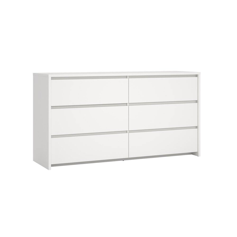 Left. Tvilum - Next 6 Drawer Double Dresser - White.
