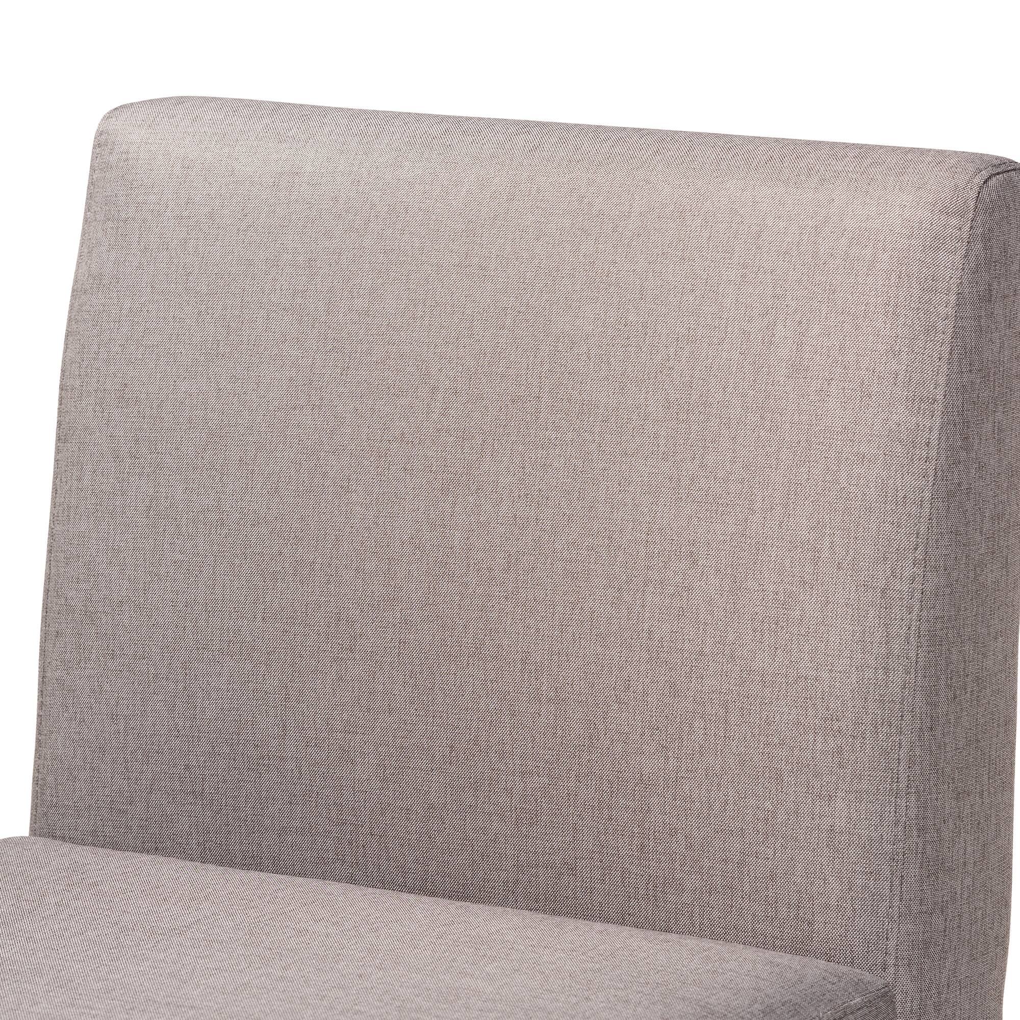 Alt View 1. Baxton Studio - Odessa Mid-Century Modern Fabric Upholstered and Finished Wood Dining Chair - Grey/walnut brown.