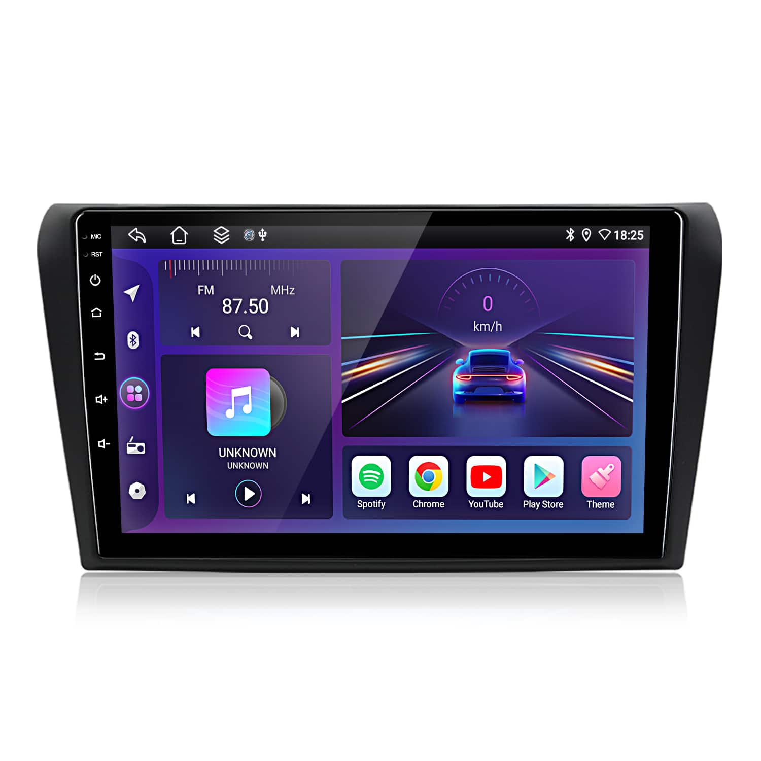 Junsun - 9" 8Core Android 15 carplay 6+128GB For Mazda 3 2003-2009 Car Stereo Radio GPS Navi Bluetooth FM WIFI RDS DSP SWC - Black