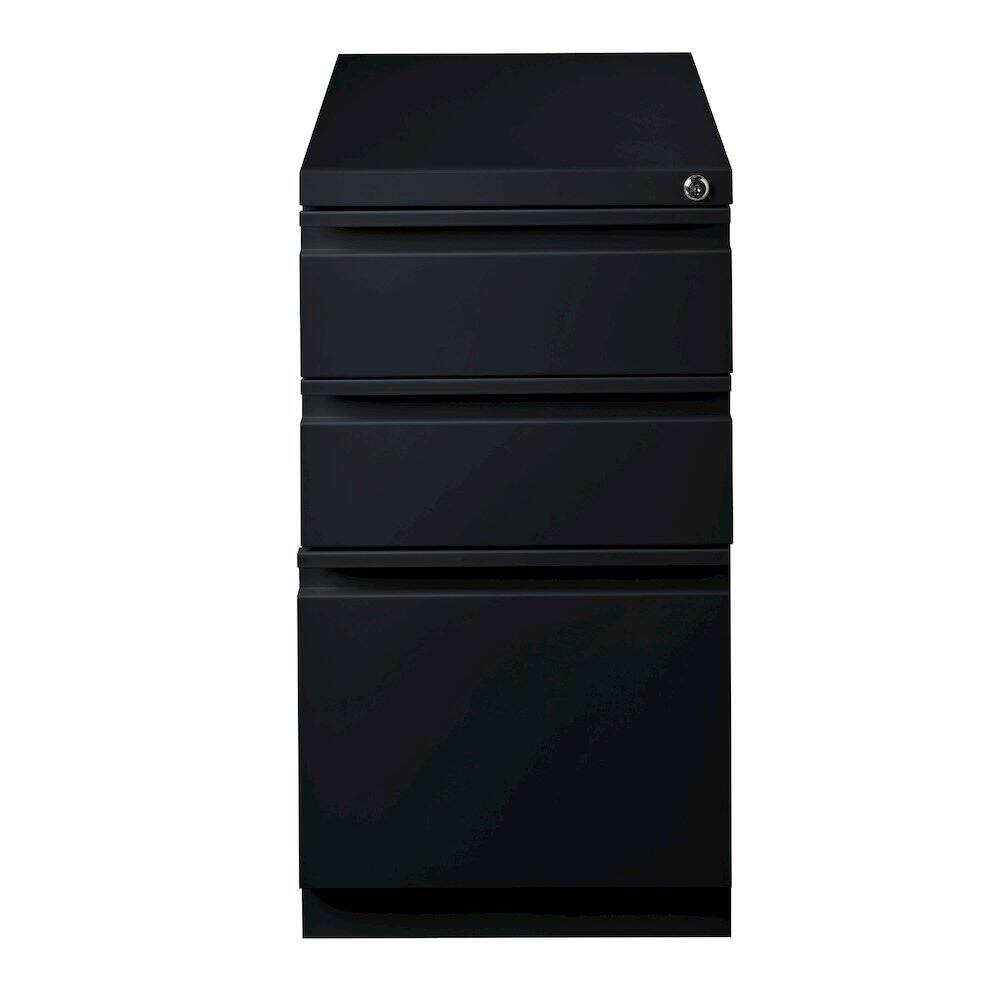 Front. Hirsh - Hirsh 23" Deep Mobile Pedestal File Cabinet 3 Drawer Box-Box-File, Black - Black.