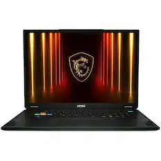 Angle. MSI - 18" Gaming Laptop 3840 x 2400 () - AMD Ryzen AI 9 HX 370 with 64GB Memory - GeForce RTX 5090 - 2 TB SSD - Midnight Black, Black.