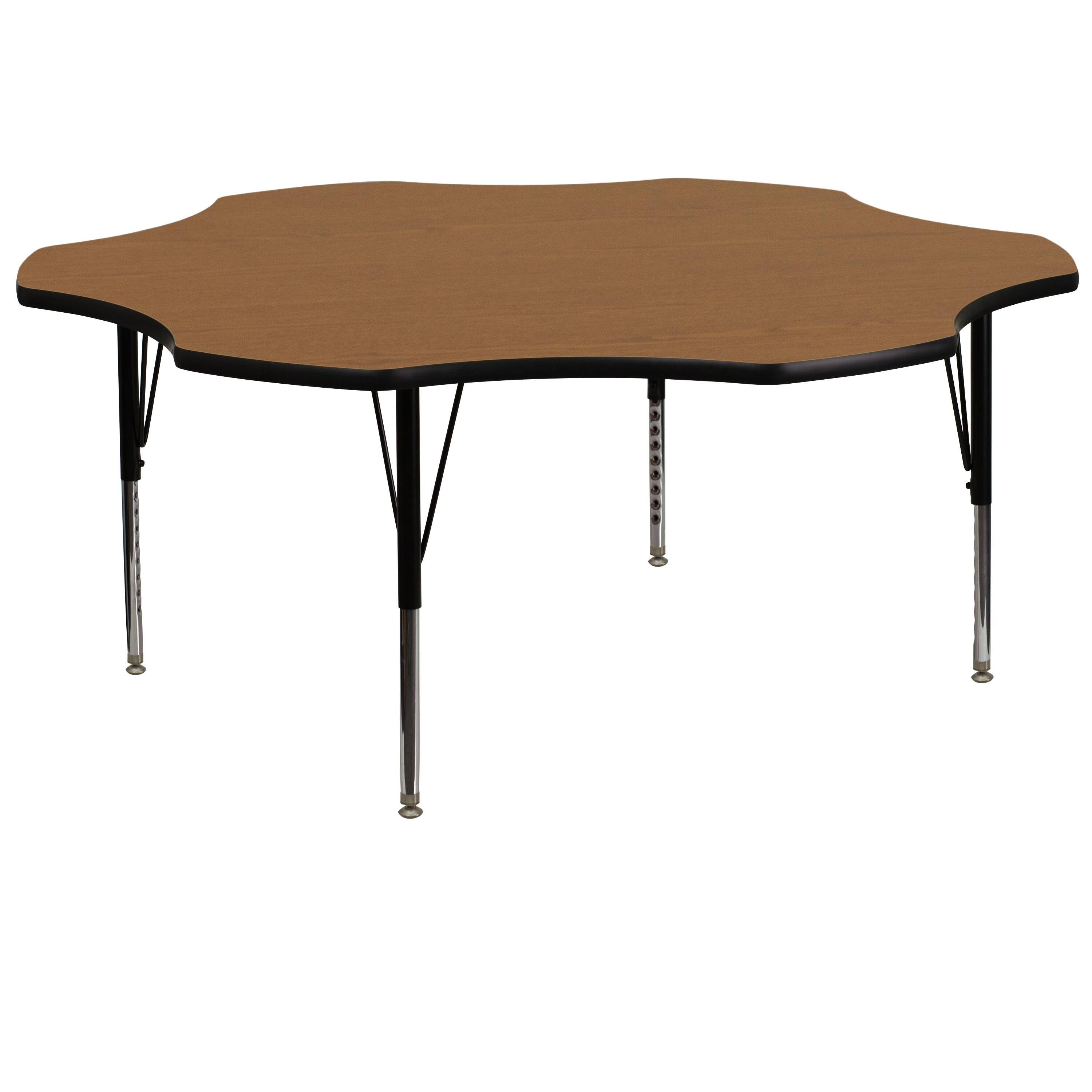 Flash Furniture - Wren 60'' Flower Oak Thermal Laminate Activity Table - Height Adjustable Short Legs - Brown price history on PriceWatchPro