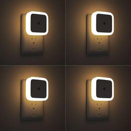 Core Tech - Plug-In LED Night Lights with Automatic Dusk-to-Dawn Sensor, 4-Pack - White
