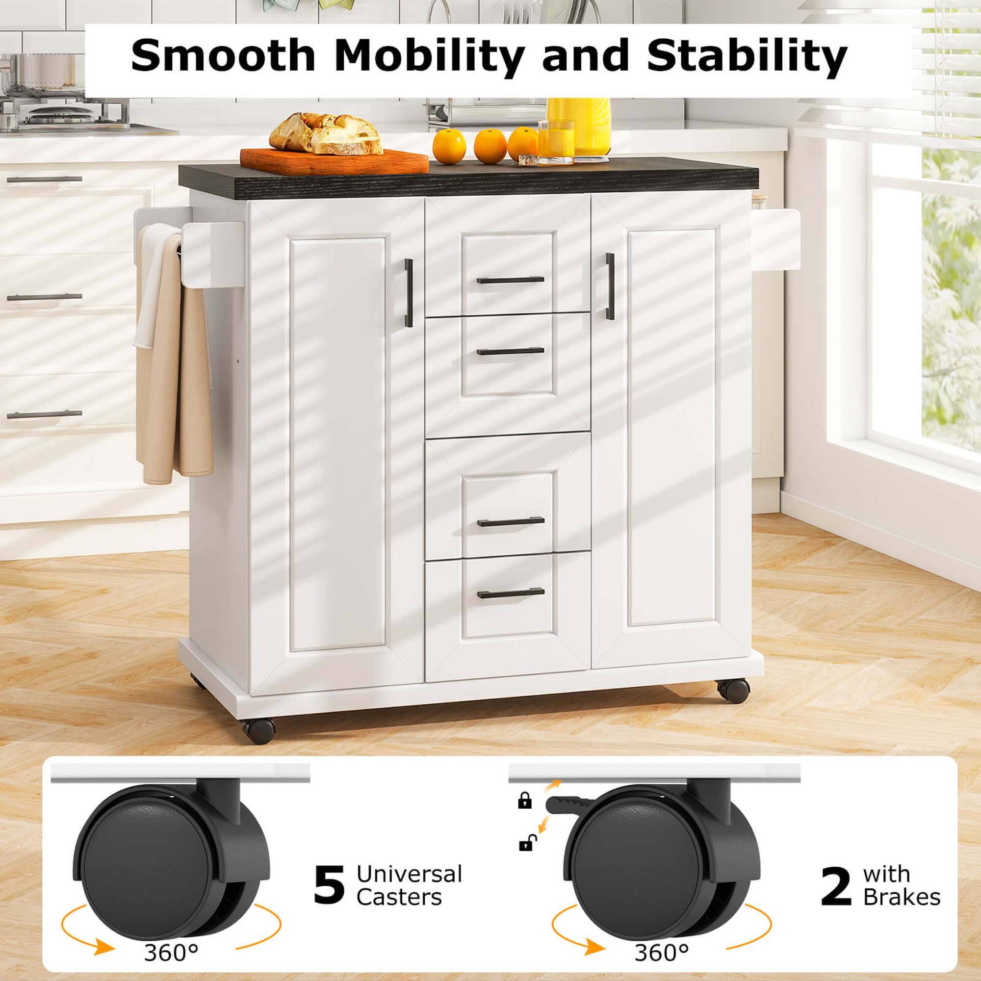 Smooth Mobility and Stability

5 Universal Casters

2 with Brakes

360°