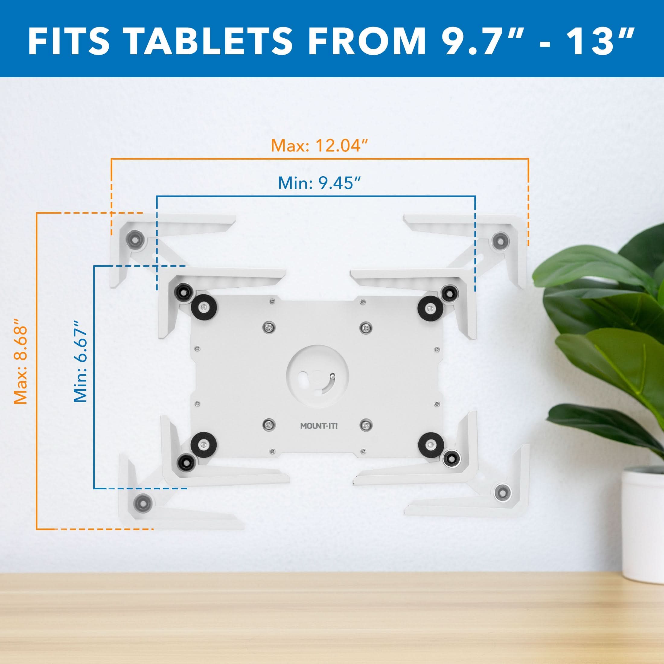 FITS TABLETS FROM 9.7" - 13"

Max: 12.04"
Min: 9.45"

Max: 8.68"
Min: 6.67"