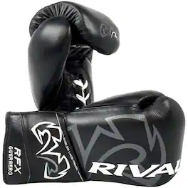 RIVAL - Boxing RFX Guerrero HDEF Pro Fight Lace-Up Boxing Gloves - 8 oz. - Black