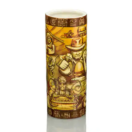 Front. ThinkGeek - Geeki Tikis Indiana Jones and the Raiders Of The Lost Ark Scenic Mug | 24 Ounces - Brown.
