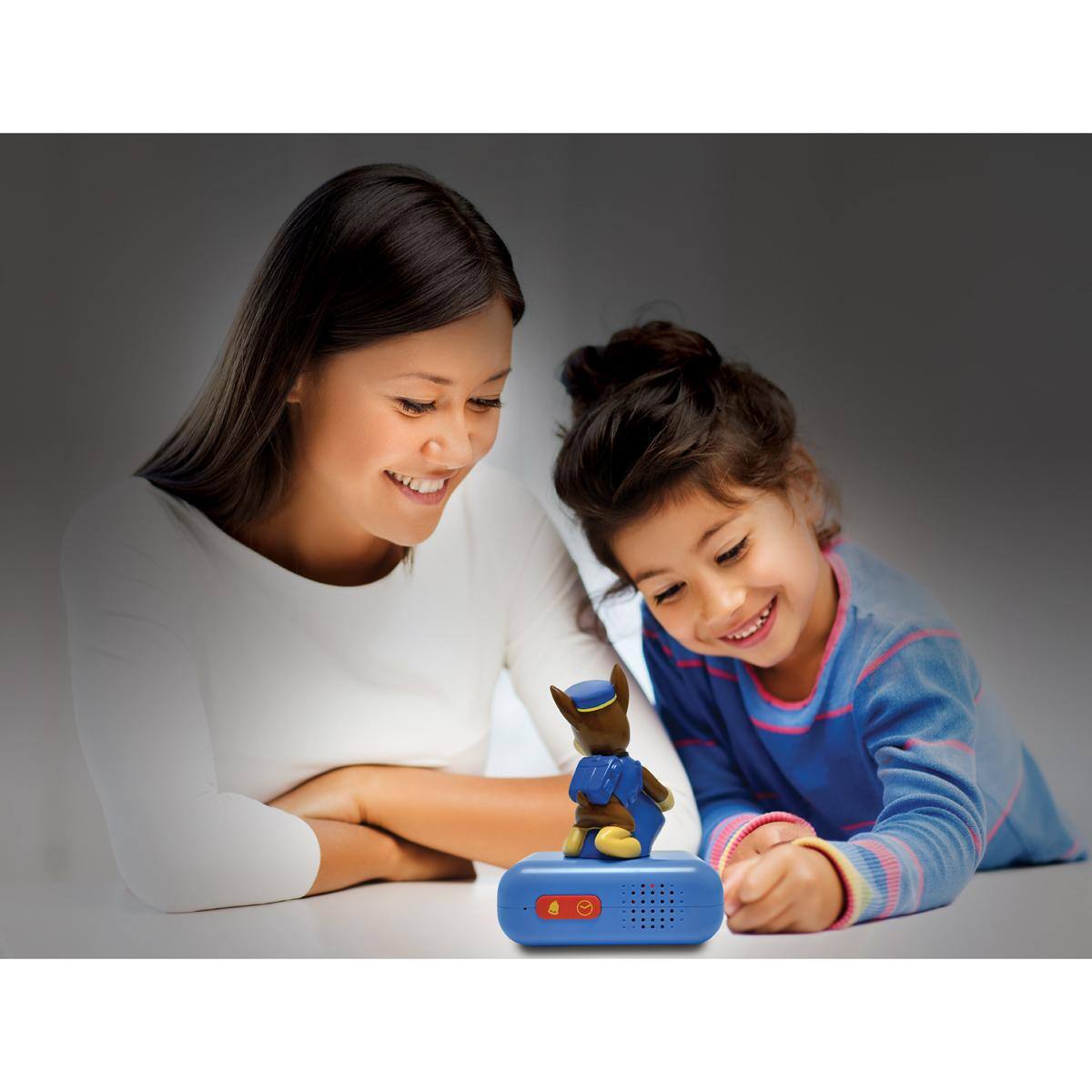 Alt View 4. Lexibook - PAW Patrol Chase Digital Alarm Clock with 3D Nightlight Figurine and Sound Effects - Blue.