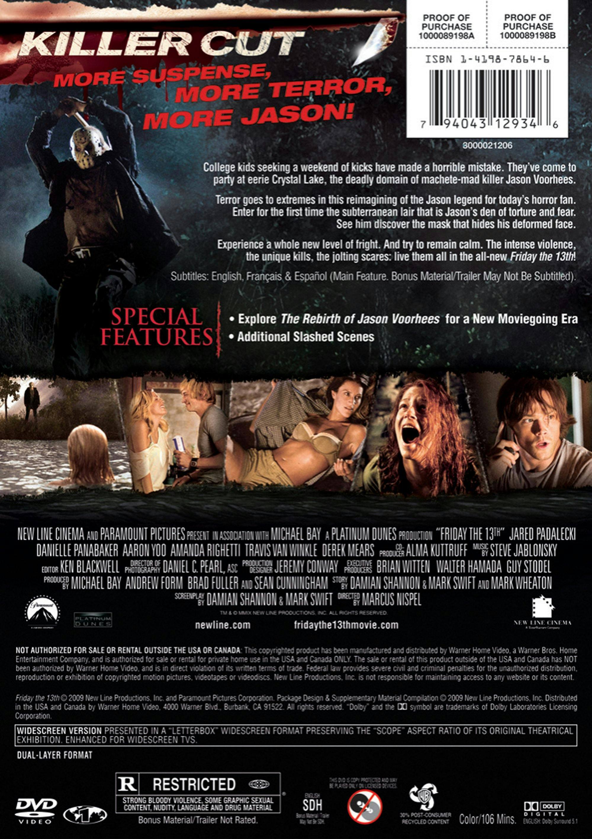 Back. Friday the 13th: Extended Cut (DVD Killer Cut) [DVD].