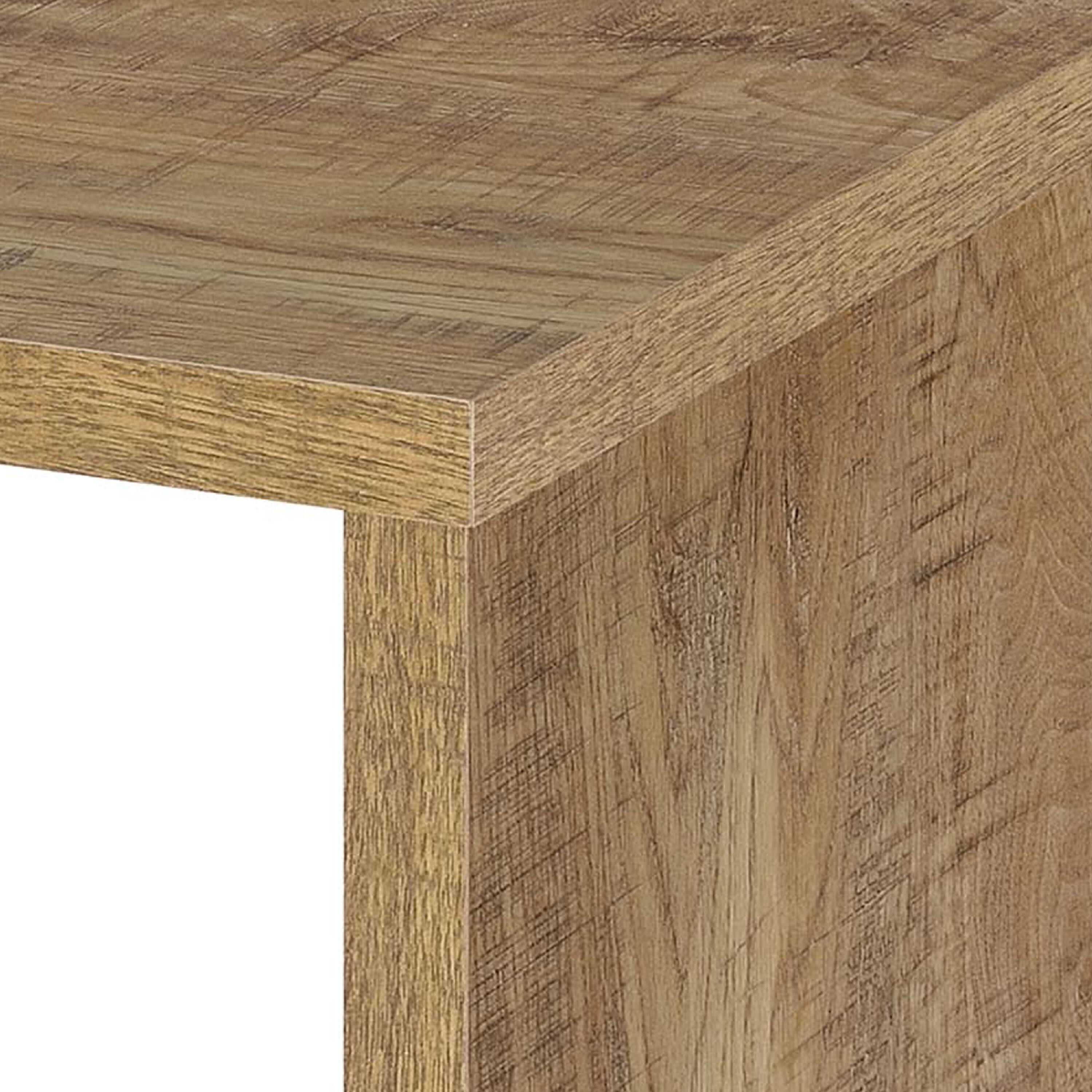 Alt View 4. Manhattan Lane - Kerra Square Accent Side End Table, U-Shape Frame, Wood 24 Inch - Mango Brown.