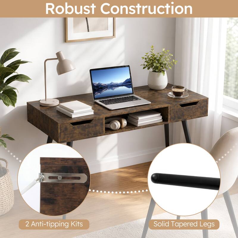 Robust Construction  
2 Anti-tipping Kits  
Solid Tapered Legs
