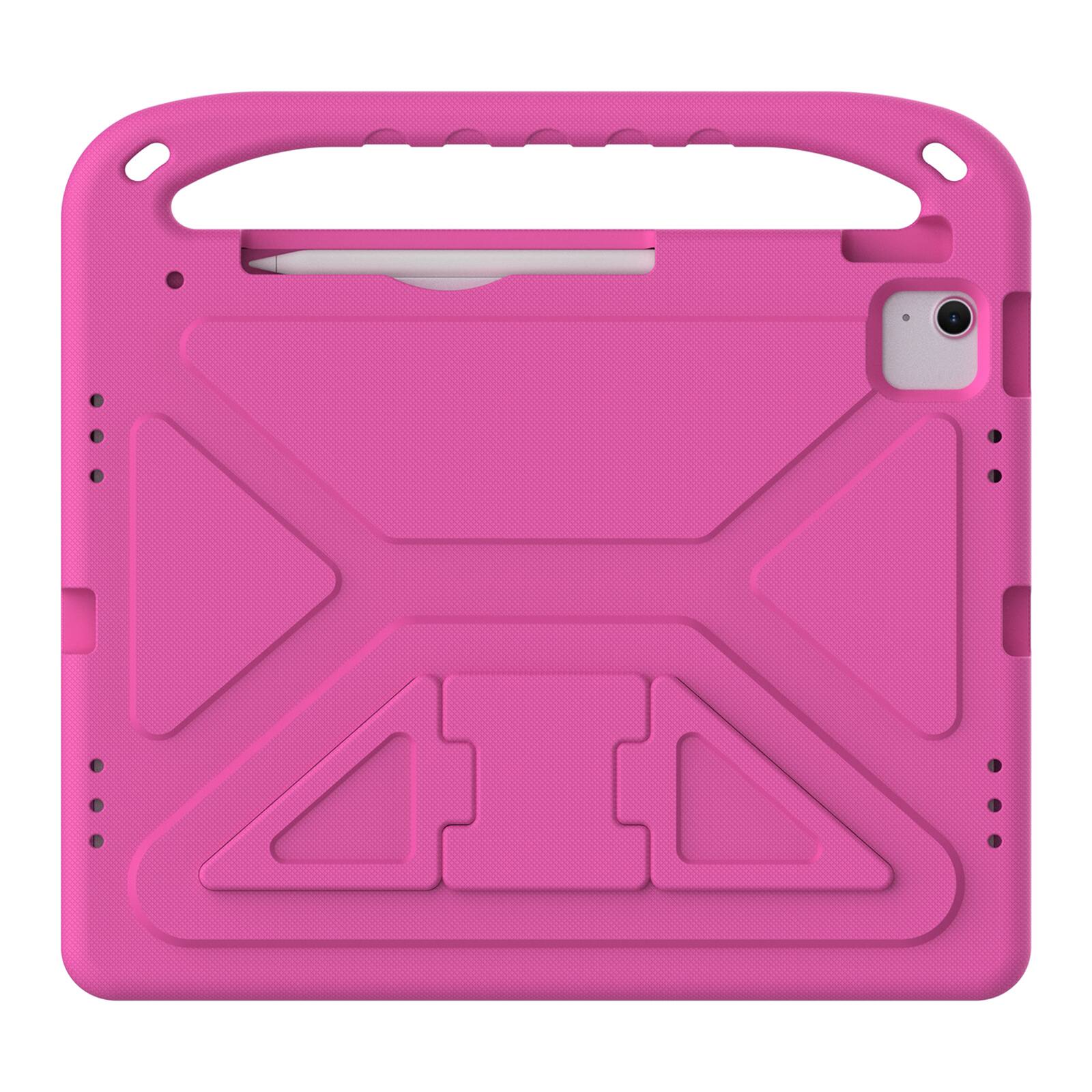 Angle. UUCOVER - Lightweight EVA Case for iPad Air 13-inch M4 M3 M2 (2026/2025/2024) Shockproof Handle Kickstand Anti-Slip Cover - Rose.