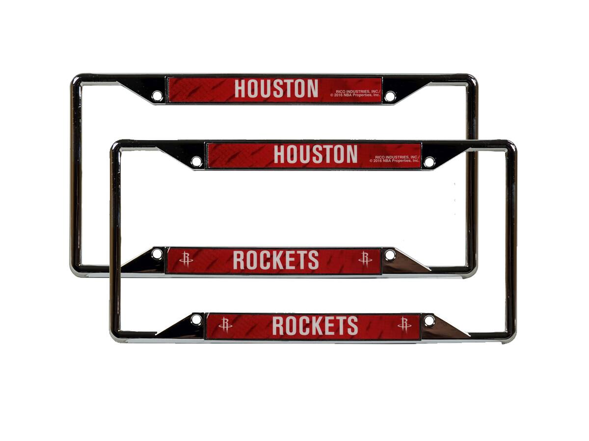 Houston Rockets NBA Chrome EZ View License Plate Frame, Set of Two
