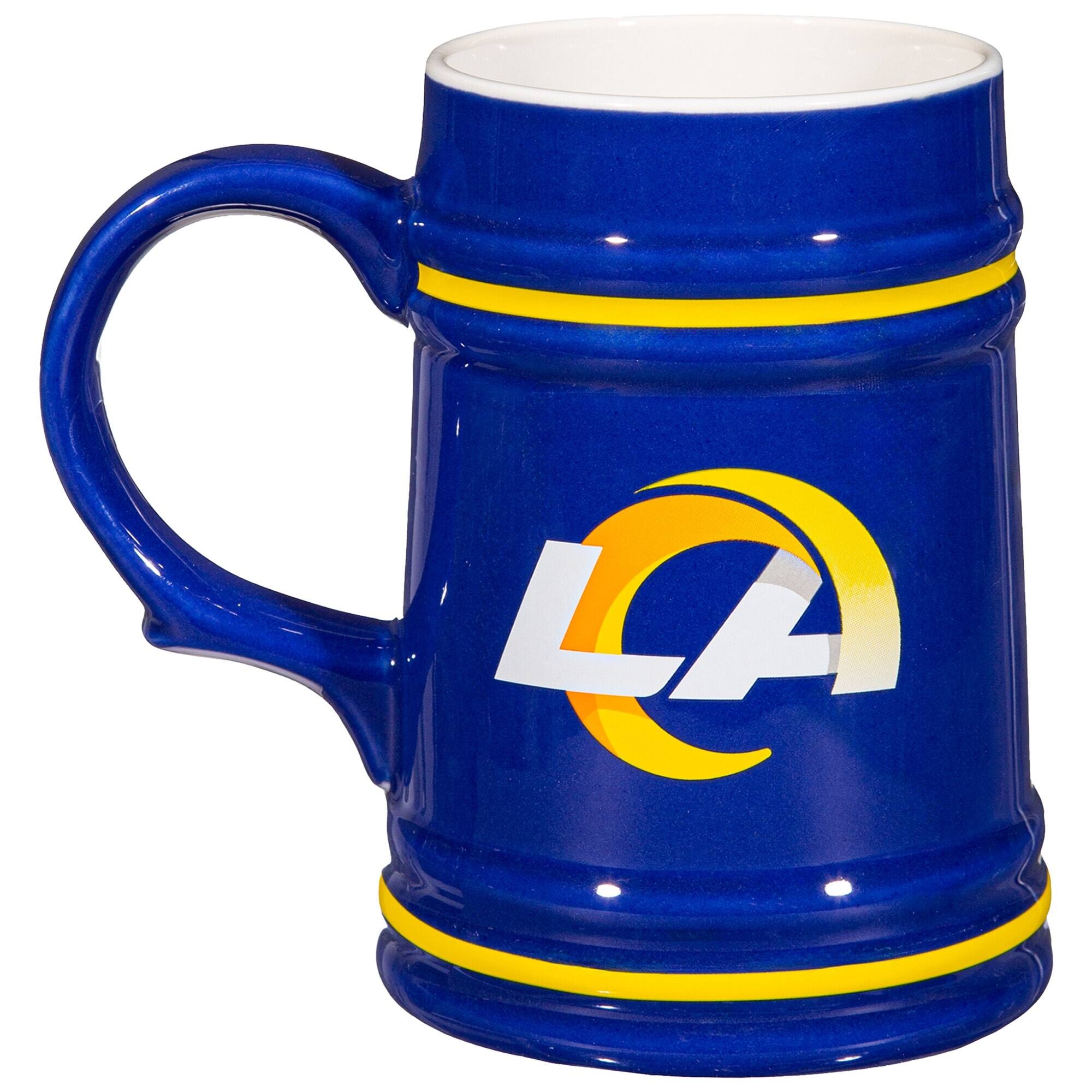 Alt View 1. Evergreen Enterprises - Los Angeles Rams 24oz. Ceramic Stein Cup with Gift Box - Multicolor.