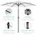 UV Protection: Fabric shade is UPF50 certified to diffuse sunlight.
Durable: Powder-coated steel withstands wear over time.
Built-in Crank: Pulley-assisted crank opens and closes the umbrella.
Push-button Tilt: Freely adjust the angle with a locking tilt joint.