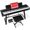 Front. Best Choice Products - Best Choice Products 88-Key Weighted Full Size Digital Piano Set w/ U-Stand, 3 Sustain Pedal Unit, Stool, Cover - Black.