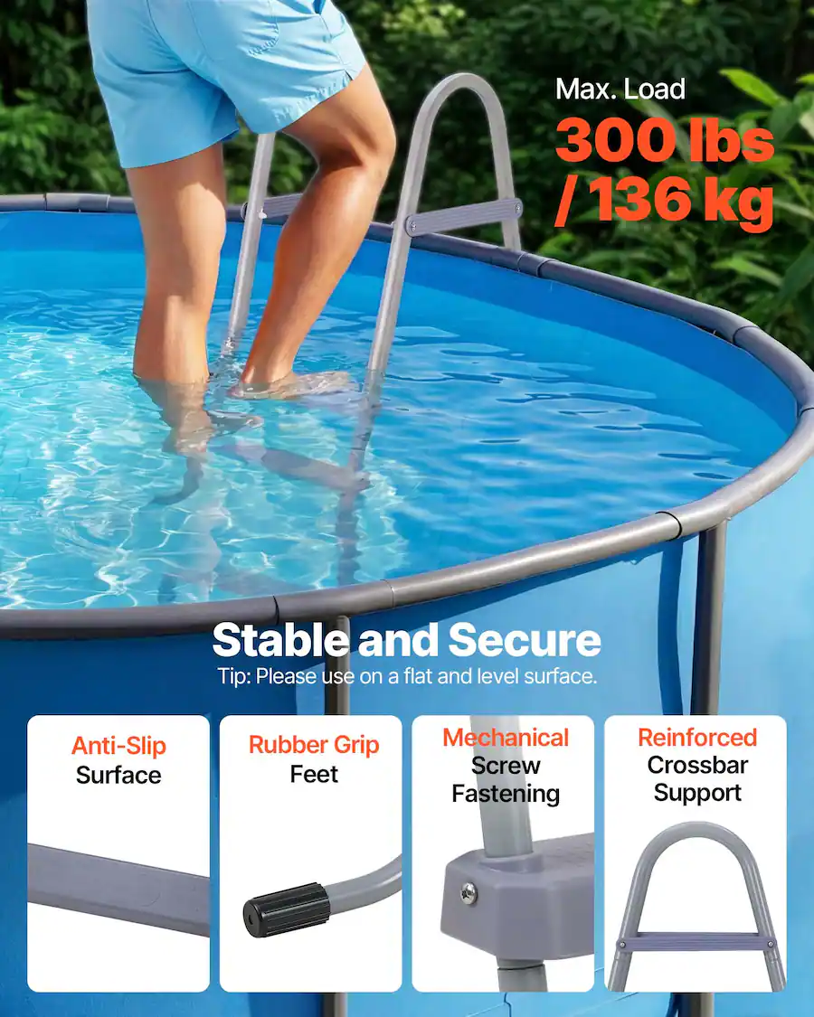 Comp Setup Minimal VEVOR Above Ground Pool Ladder, 2 Step Steel A Frame Swimming Pool ...