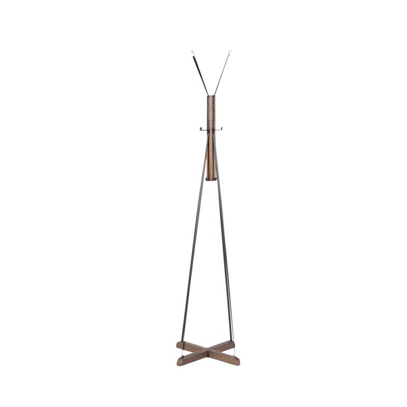 Back. ALEXOUN - Freestanding Coat Rack with Hooks - Reclaimed Wood and Metal, Use in Bedroom, Living Room - Natural.