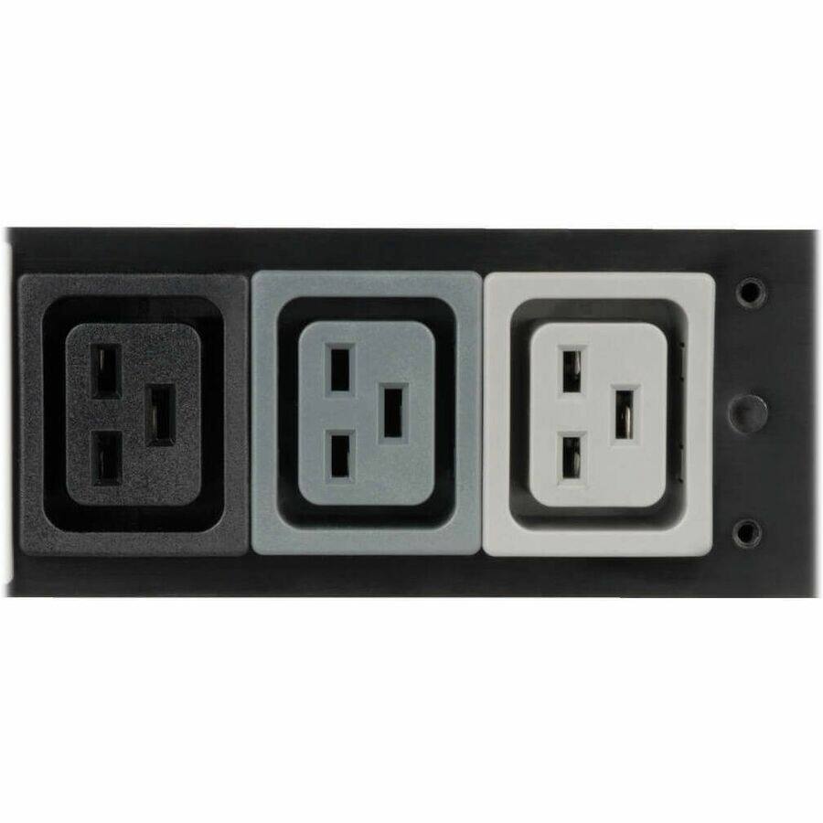 Alt View 8. Tripp Lite - Tripp Lite by Eaton PDU 3-Phase Local Metered PDU 8.6 kW 45 208V outlets (36 C13 9 C19) 6 ft. (1.83 m) NEMA L21-30P - Black.
