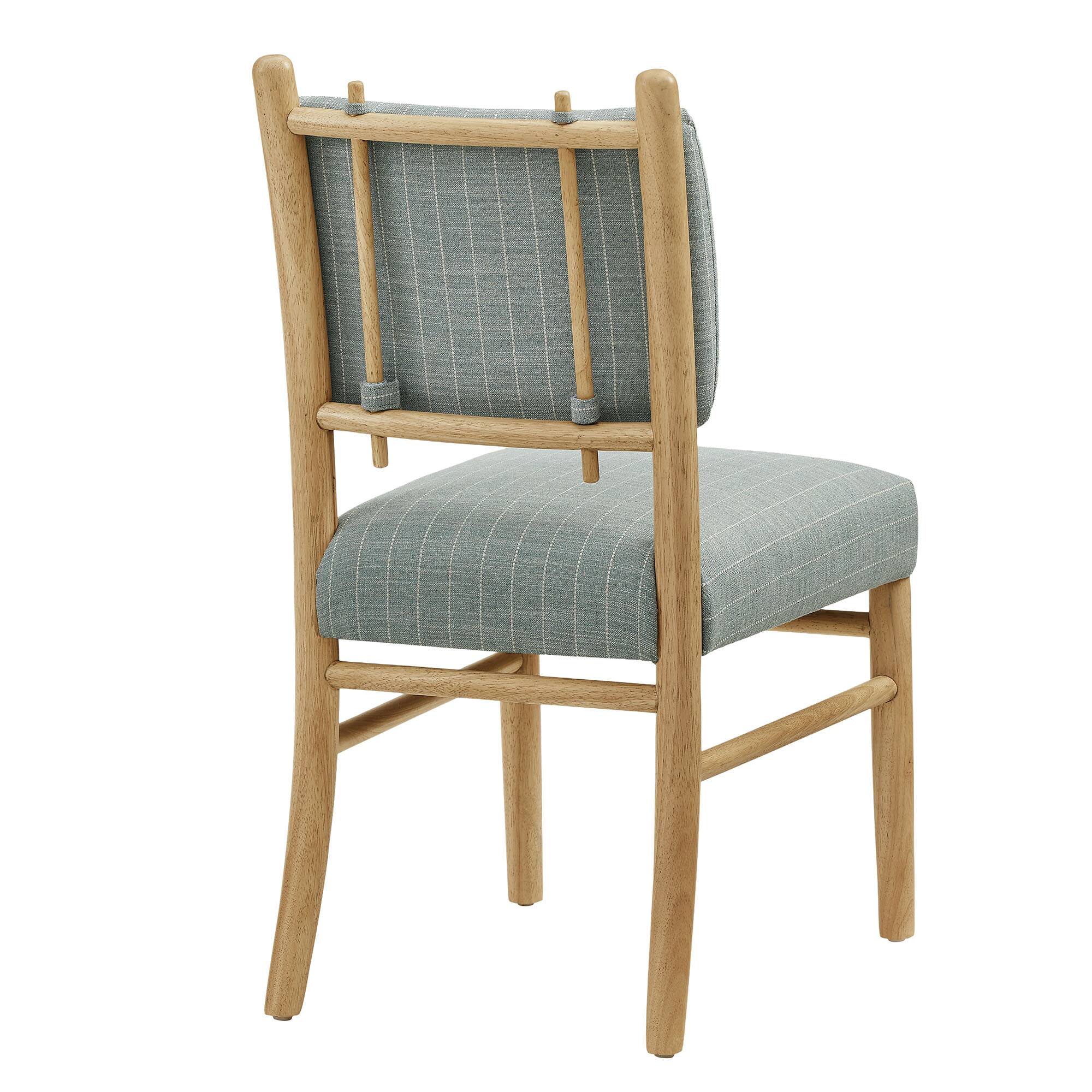 Alt View 4. Modway - Mauden Striped Dining Side Chairs Set of 2 by Modway - Spa Blue Stripe.