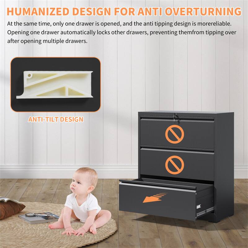 HUMANIZED DESIGN FOR ANTI OVERTURNING

At the same time, only one drawer is opened, and the anti tipping design is more reliable. Opening one drawer automatically locks other drawers, preventing them from tipping over after opening multiple drawers.

ANTI-TILT DESIGN