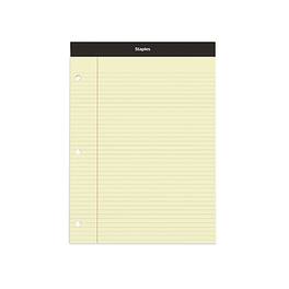 Staples - Notepad, 8.5" x 11.75", Narrow Ruled, 100 Sheets/Pad, Each (ST57347) - Canary