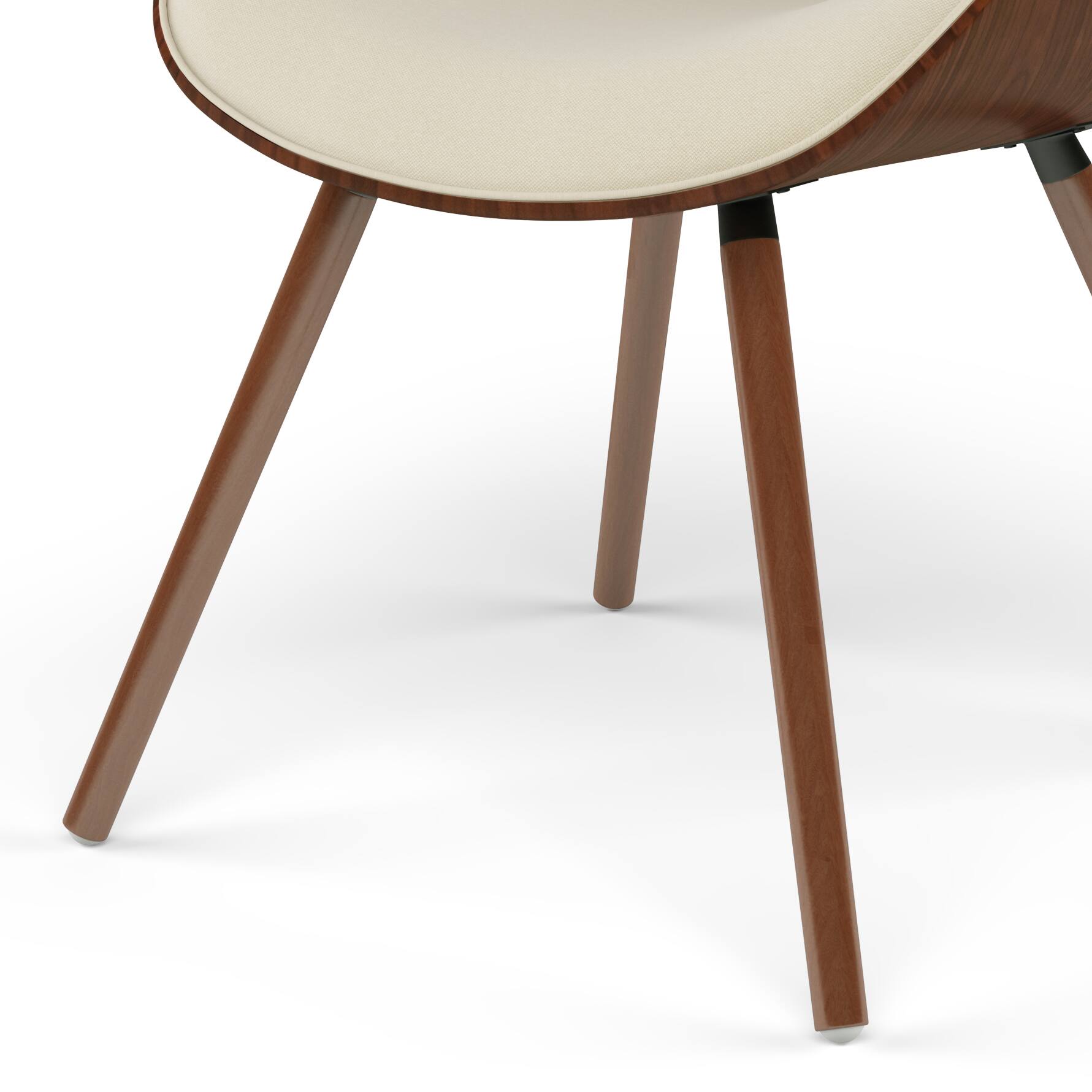 Alt View 12. Simpli Home - Malden Mid Century Modern Bentwood Dining Chair with Wood Back in Cream Faux Leather - Cream.