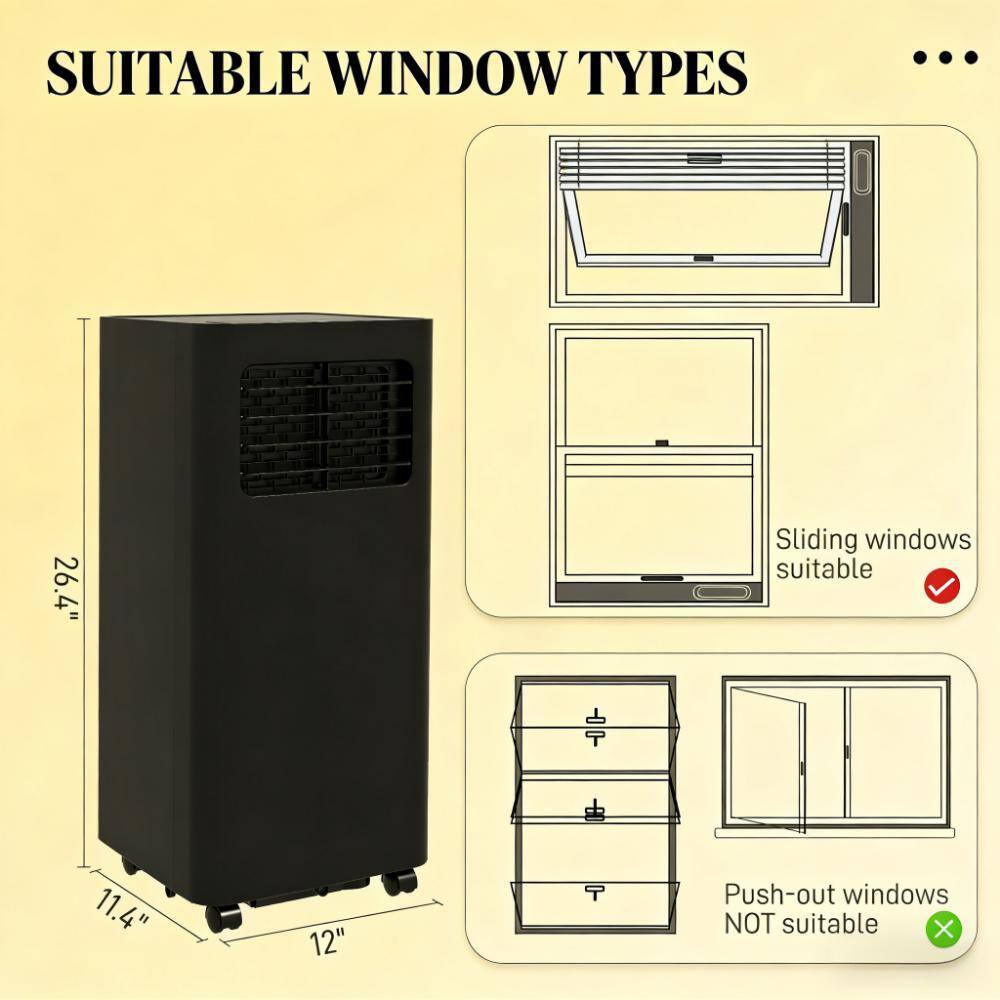 SUITABLE WINDOW TYPES

- Sliding windows suitable
- Push-out windows NOT suitable
