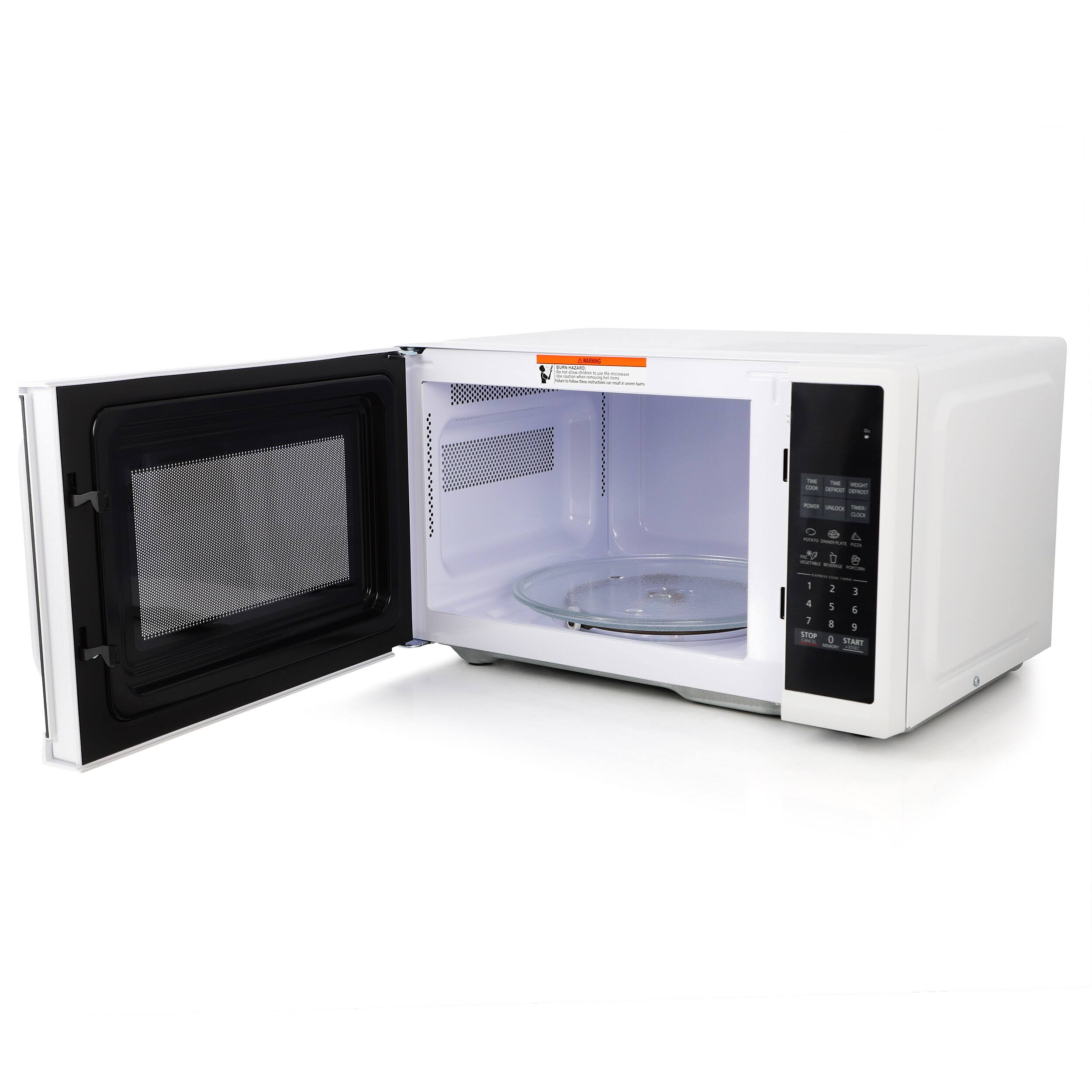 Back. Black+Decker - Black and Decker 0.9 Cu. Ft. LED Digital Display Countertop Microwave in White - White.