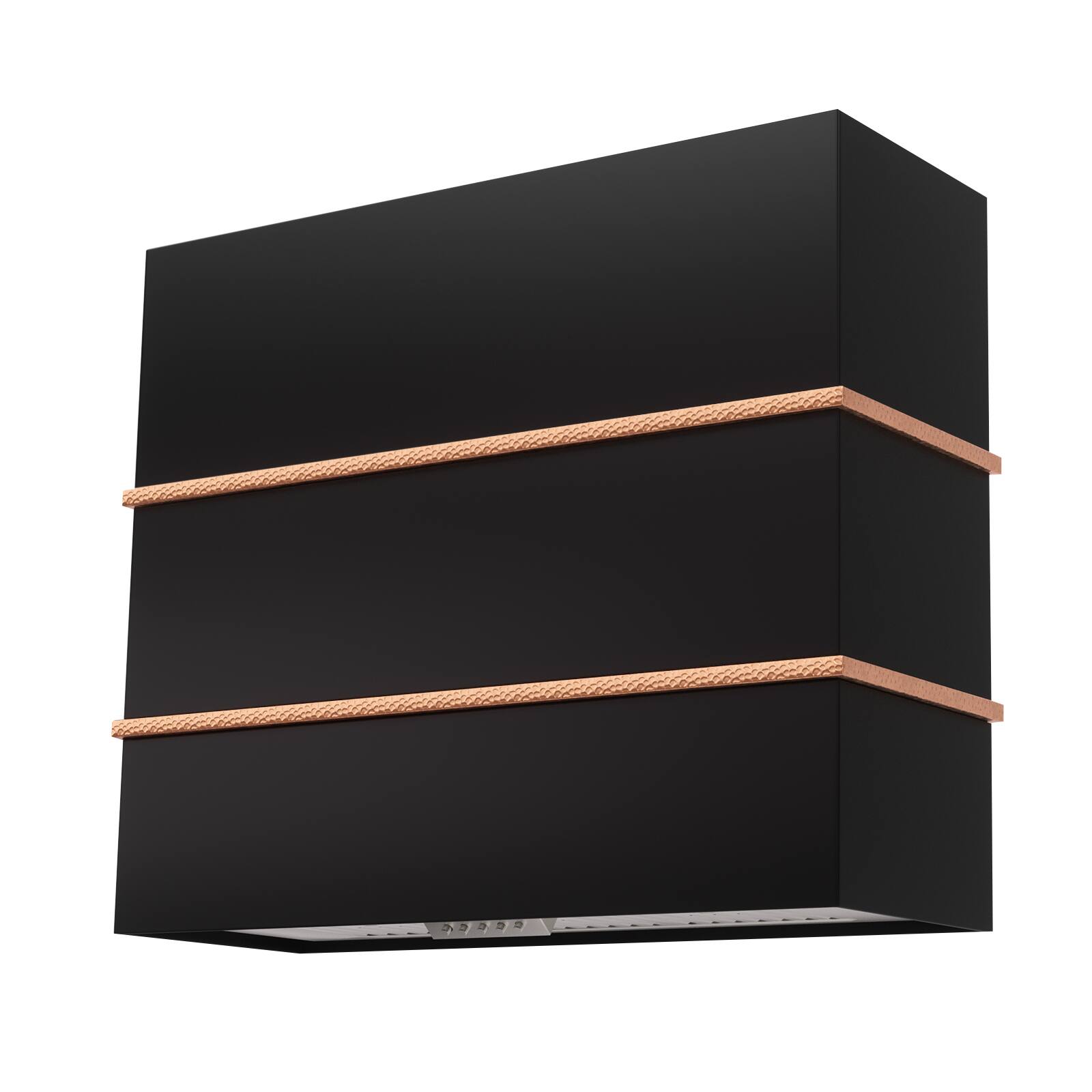 Front. Akicon - Akicon 36 in Stainless Steel Range Hood with Powerful Vent Motor, 600 CFM, 3 Speed, Wall Mount, in Black with Copper - Black with Copper.