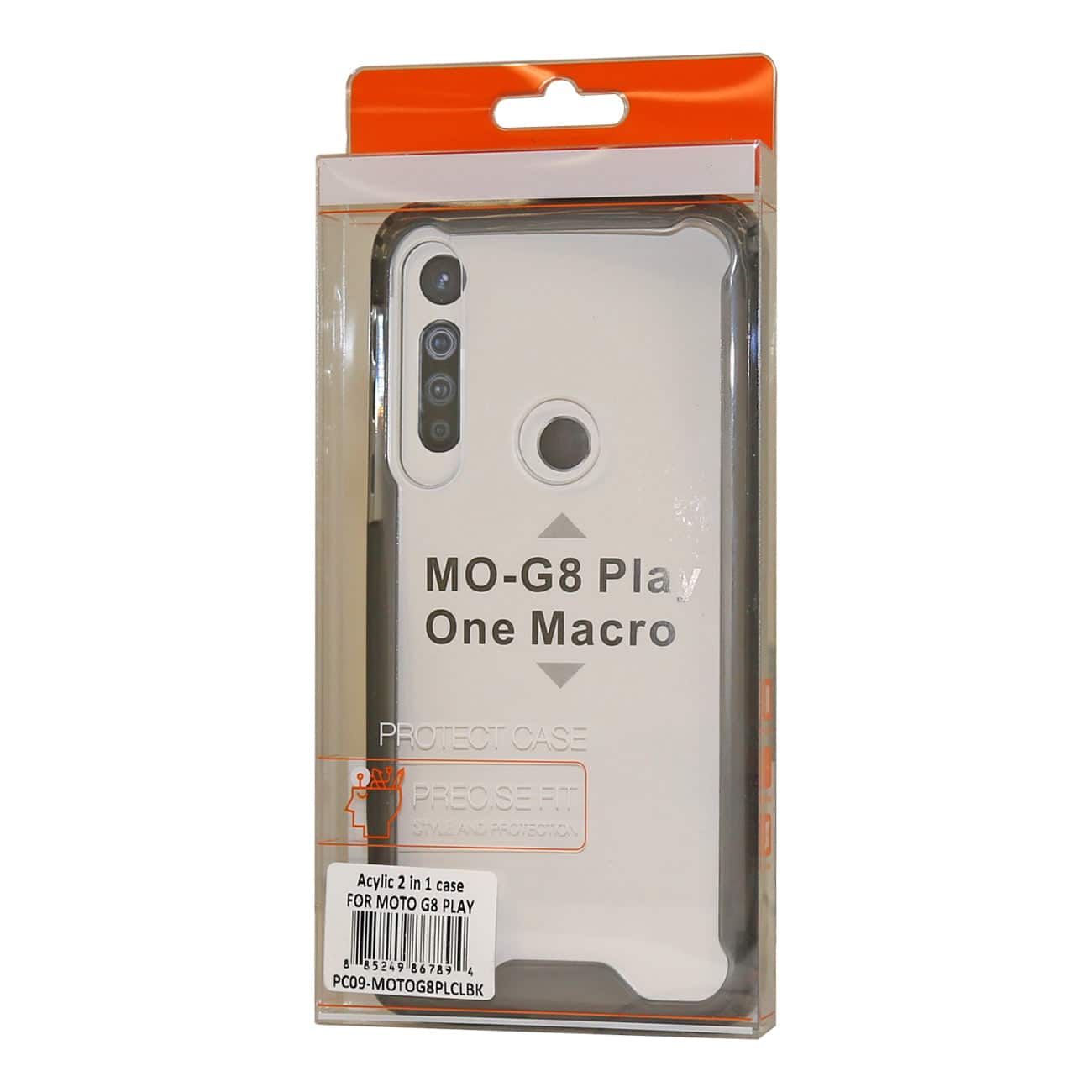 Reiko - Motorola G8 Play High Quality Tpu Bumper And Clarity Pc Case In - Black