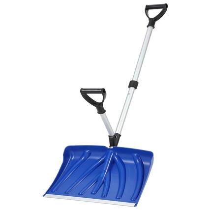 Front. GAOMON - GAOMON Snow Shovel w/ 18" Blade, Lightweight Aluminum D-Ring Handle, 3.5 LB Ergonomic Design, Blue+Silver - Blue+Silver.