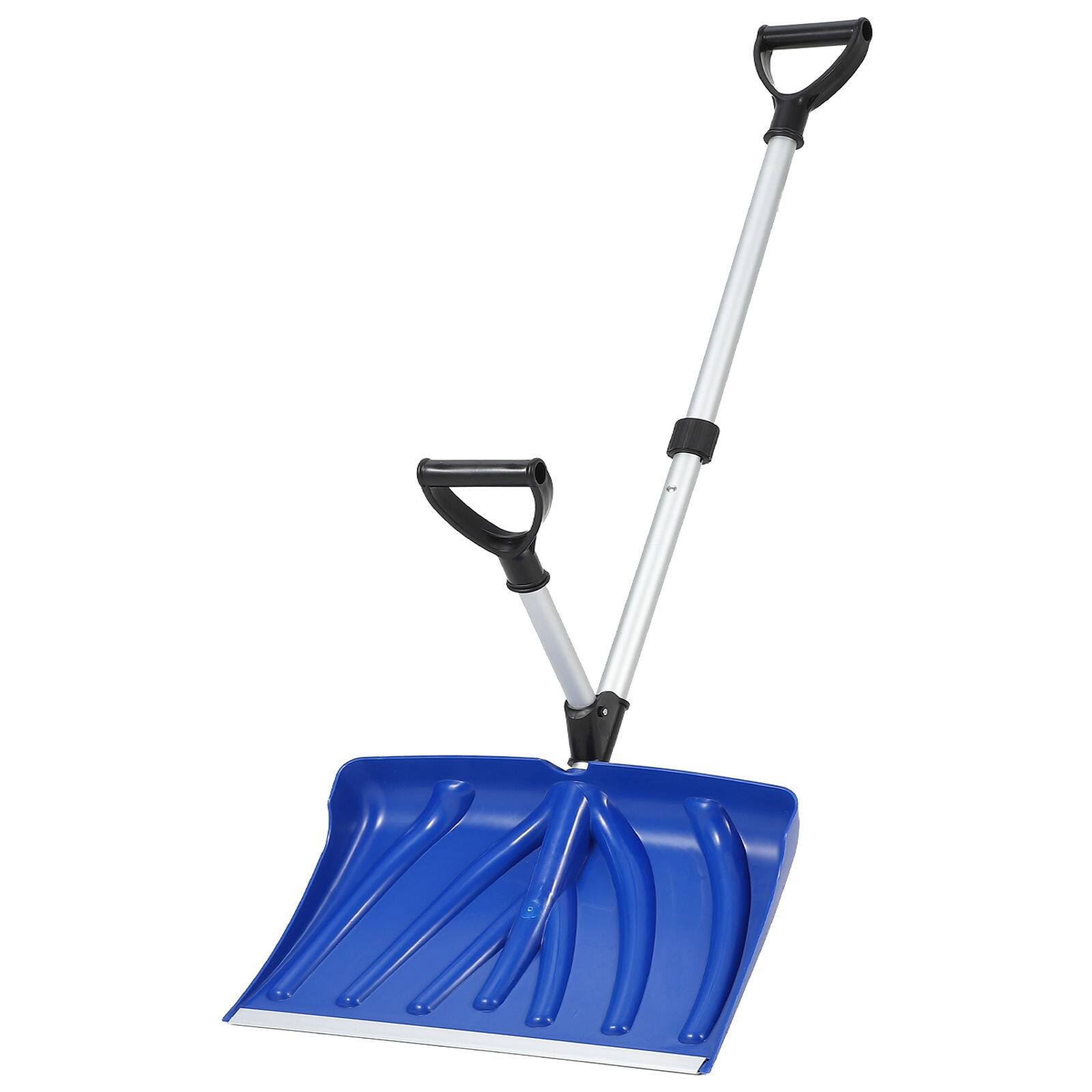 Front. GAOMON - GAOMON Snow Shovel w/ 18" Blade, Lightweight Aluminum D-Ring Handle, 3.5 LB Ergonomic Design, Blue+Silver - Blue+Silver.