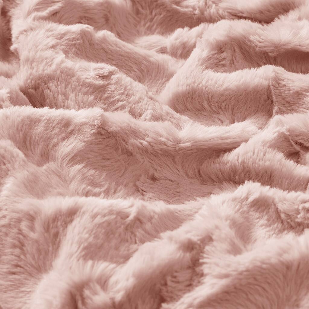 Alt View 5. Gracie Mills - Gracie Mills Shawn Brushed Faux Fur to Mink Oversized Throw - Blush.