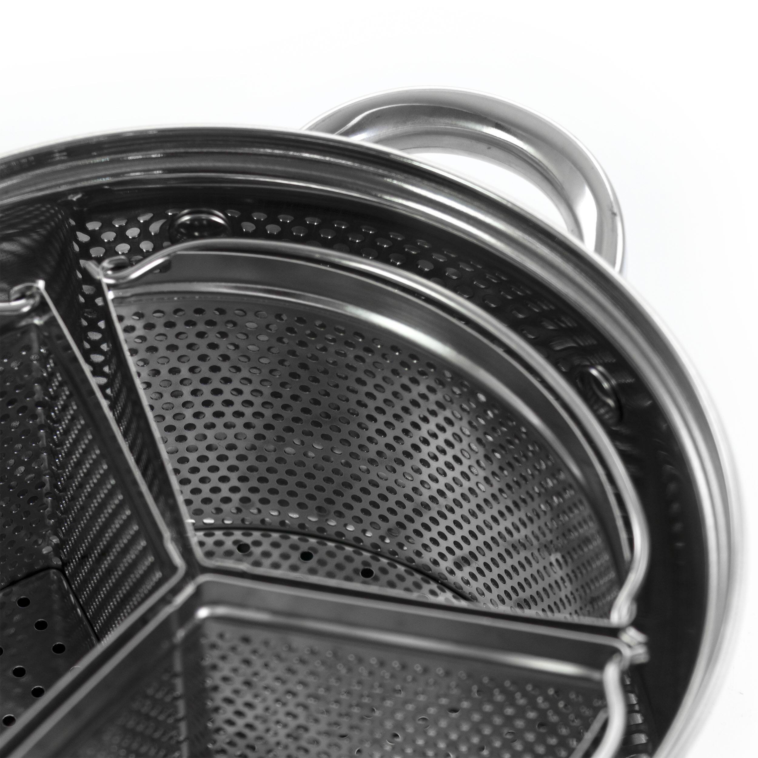 Alt View 2. Oster - Oster Sangerfield 5 Piece 4 Quart Stainless Steel Dutch Oven with Lid and 3-Section Dividers - Silver.