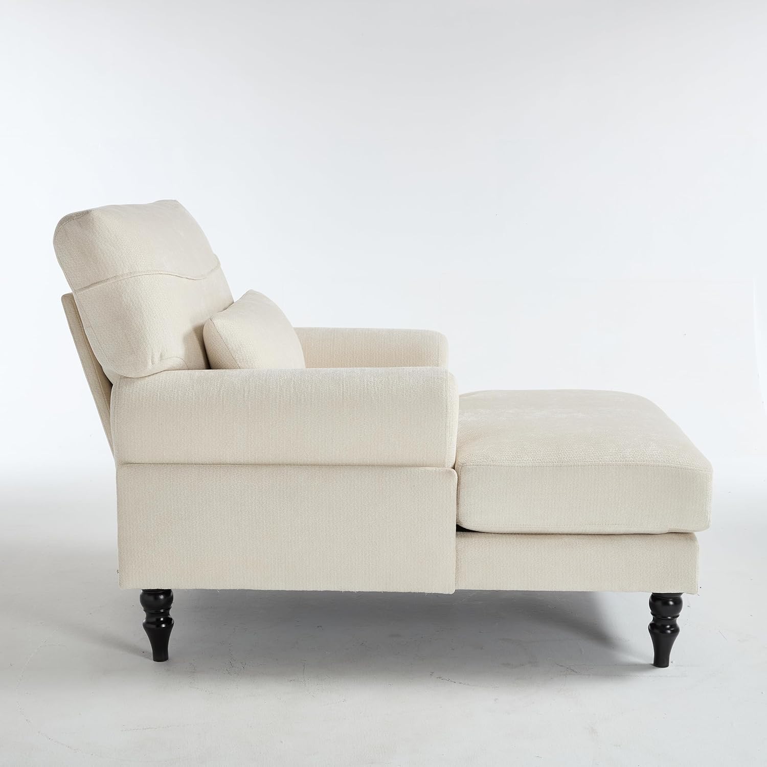 Alt View 6. Trinkets Crazed - Chaise Lounge Chair Indoor, Modern Leisure Sleeper Sofa Chair w/Double Deep Cushion, Accent Upholstered Readi - white.