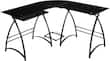 Walker Edison - L-Shape Computer Desk - Black - Angle