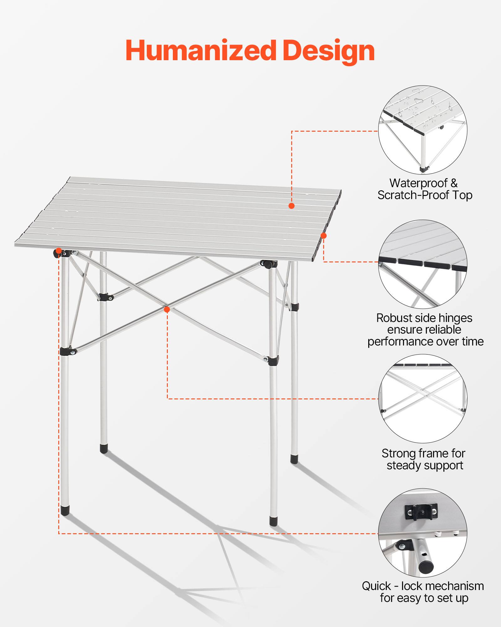 Humanized Design

- Waterproof & Scratch-Proof Top
- Robust side hinges ensure reliable performance over time
- Strong frame for steady support
- Quick-lock mechanism for easy setup