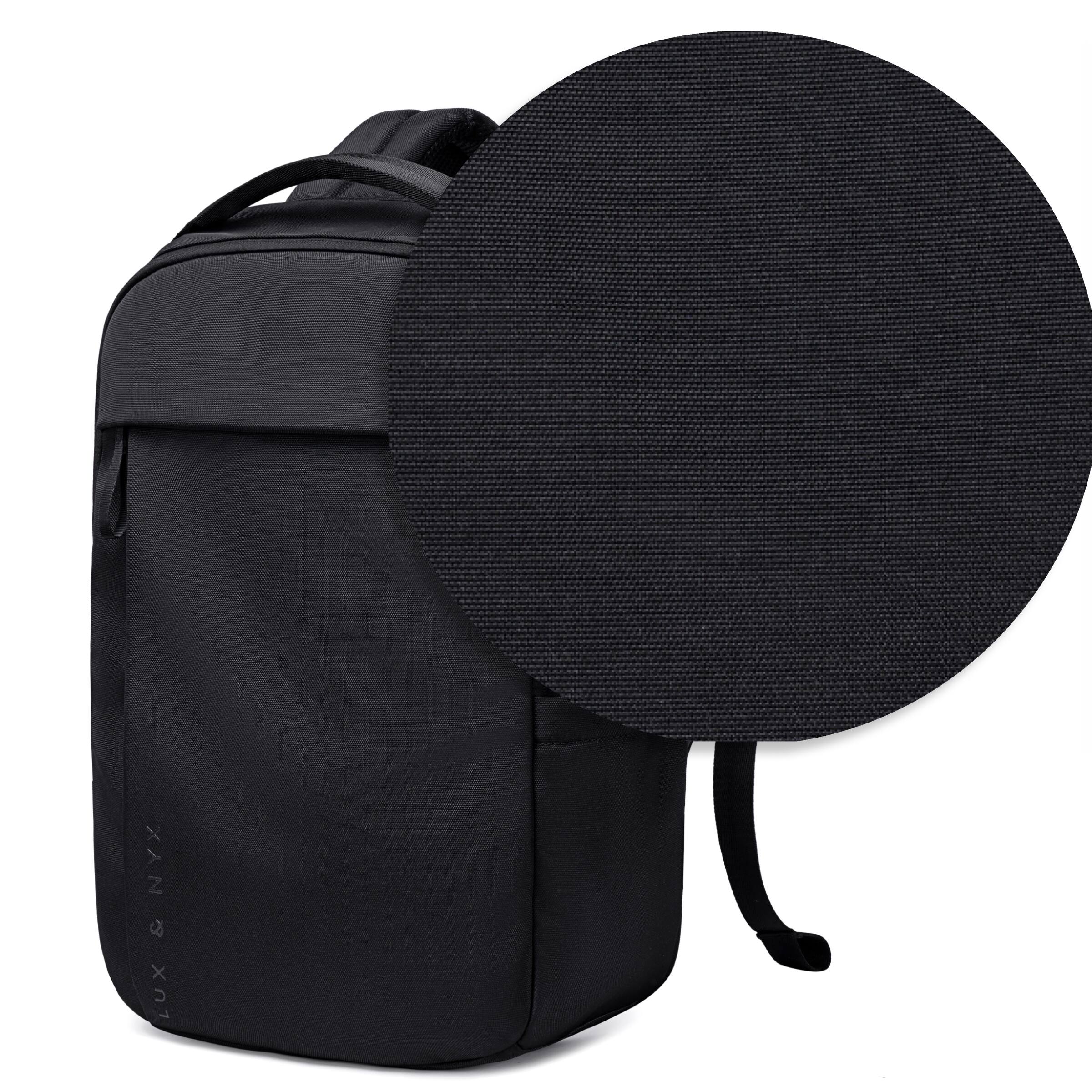 Angle. Lux & Nyx - Lux & Nyx - Purpose Multi-compartment 16" Laptop Backpack - Black - Black.