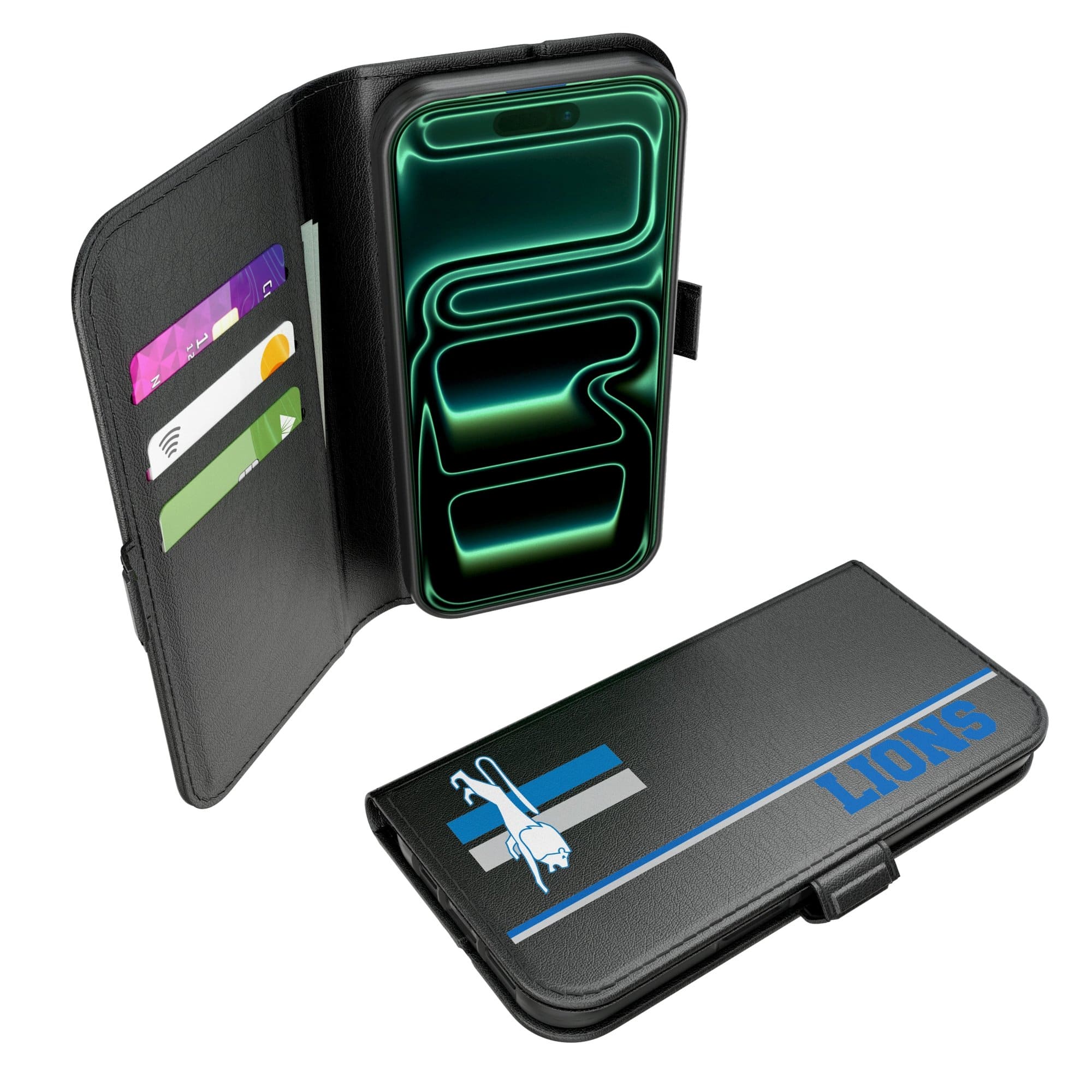 Keyscaper - NFL - Detroit Lions iPhone Folio 2.0 Case - 17 Pro - Black price history on PriceWatchPro