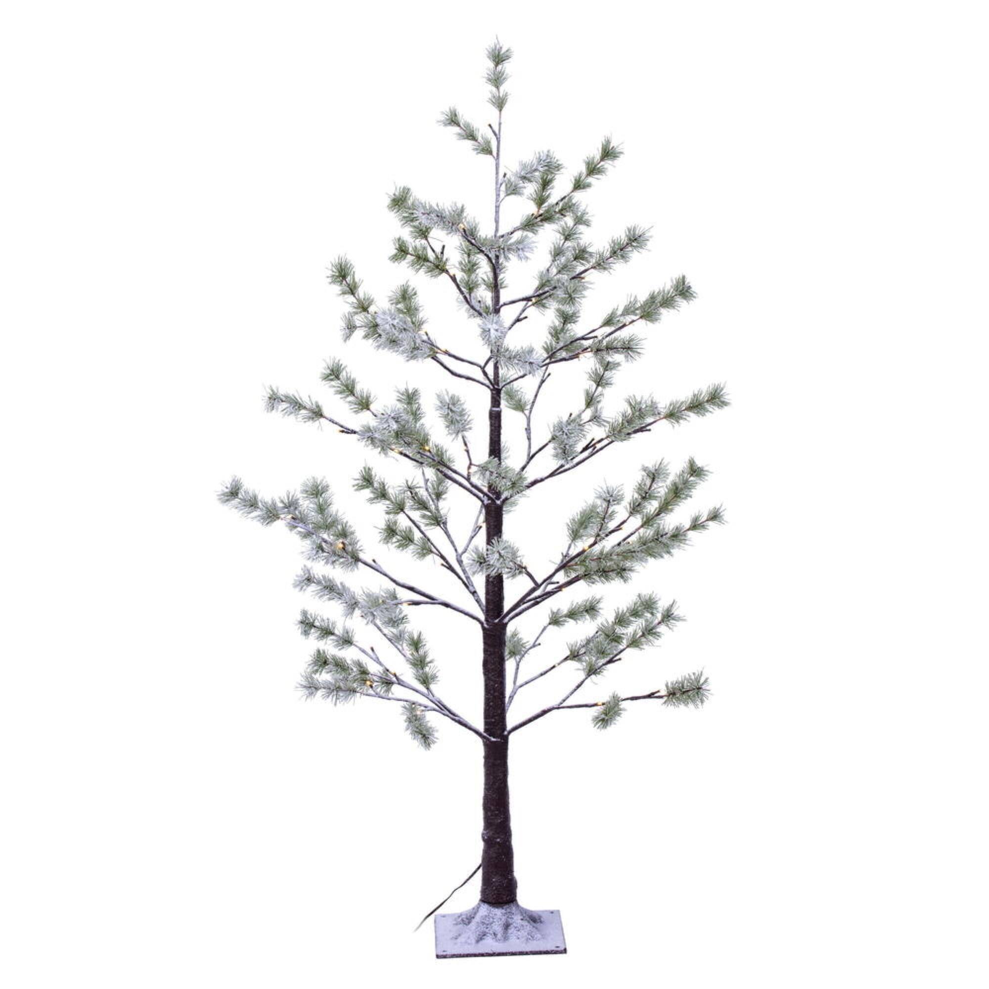 Front. Vickerman - 4' Green Frosted Mini Pine Tree LED 72WW - Green.