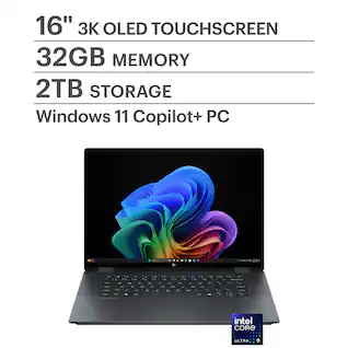 HP - OmniBook X Flip - Copilot+ PC - 16" 3K OLED Touch-Screen Laptop - Intel Core Ultra 9 288V 2024 - 32GB Memory - 2TB SSD - Eclipse Gray